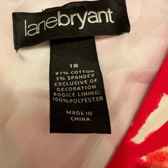 Lanebryant Women's Floral 97 percent cottonNeck Sleeveless Dress size 18 - Picture 4 of 8